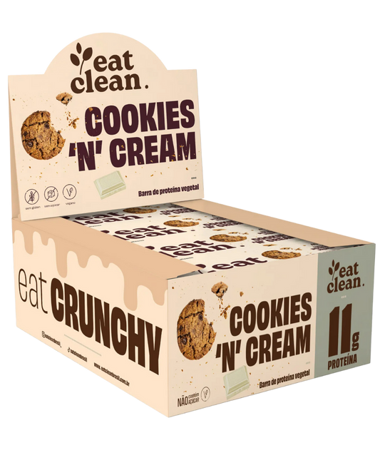 Barrinha de proteína Vegana Cookies 'n' cream 12un. - Eat Clean